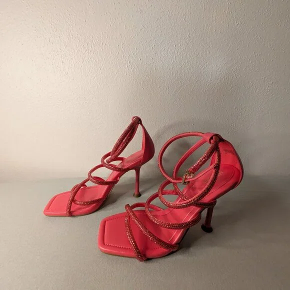 Michael Kors Imani Embellished Pink Sandal Size 8 - Picture 5 of 9